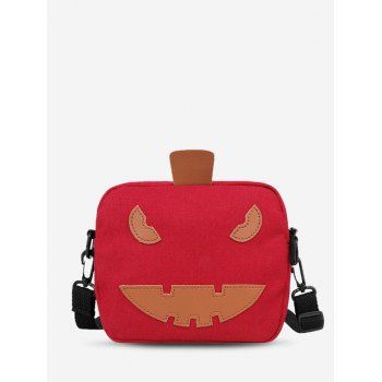 

Cartoon Pumpkin Canvas Crossbody Bag, Red