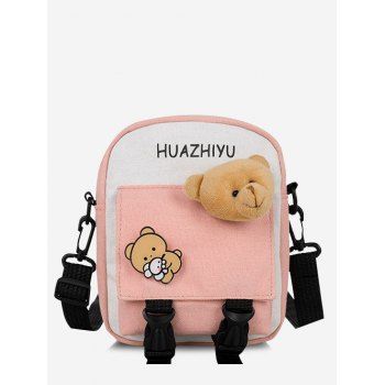 

Contrast Color Cartoon Animal Crossbody Bag, Pink