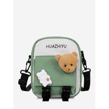 

Contrast Color Cartoon Animal Crossbody Bag, Light green