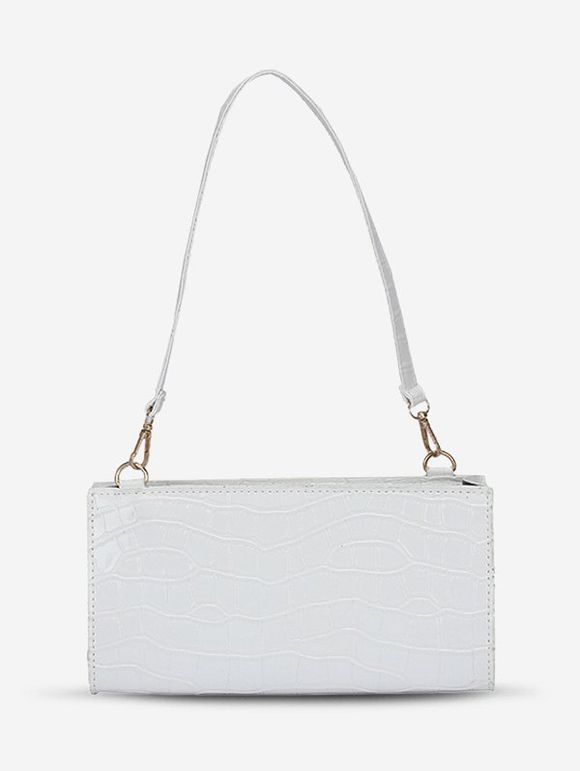 Sac à Bandoulière Gaufré en Couleur Unie - Blanc Lait 
