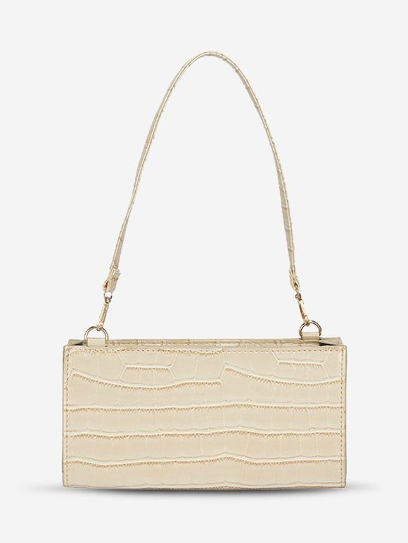 Sac à Bandoulière Gaufré en Couleur Unie - Beige 