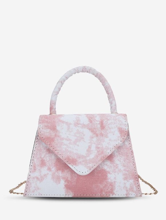 Sac à Main Enveloppé Motif Teinté avec Chaîne - Rose 