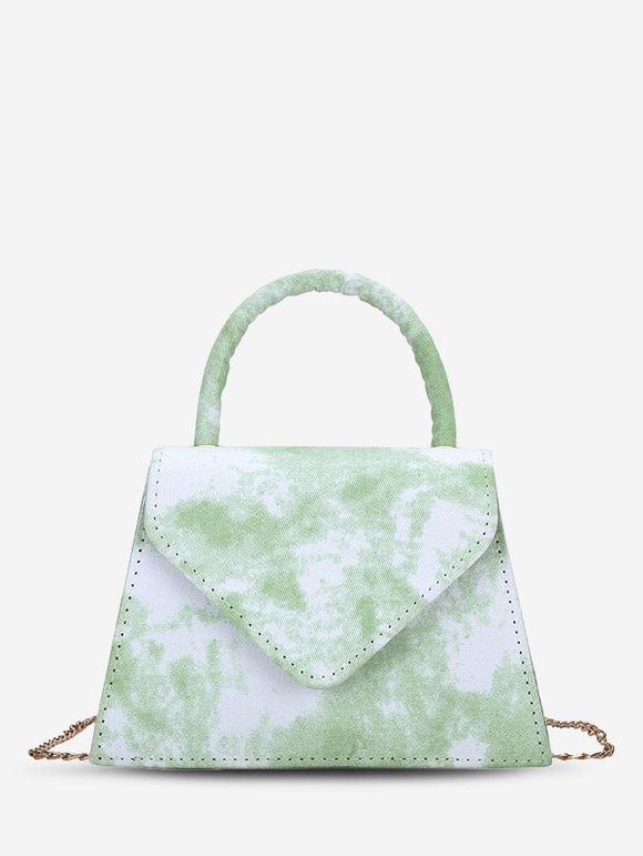 Sac à Main Enveloppé Motif Teinté avec Chaîne - Vert clair 