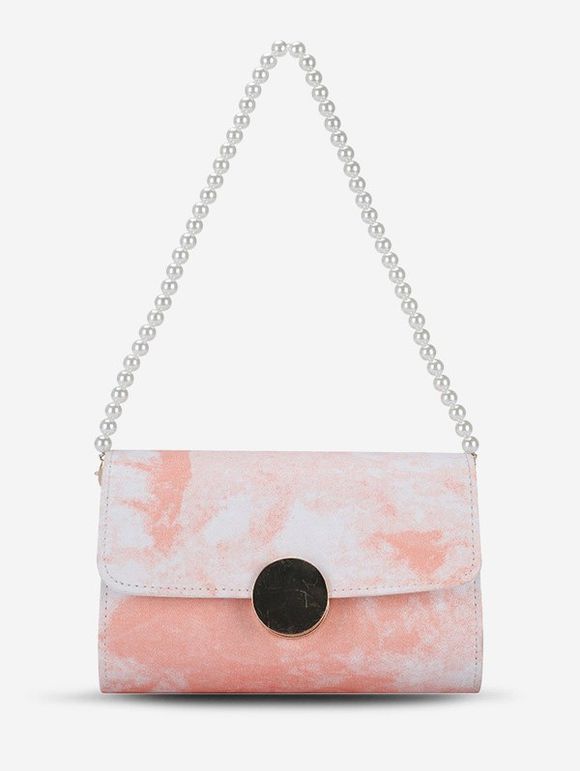 Sac à Bandoulière Tie-Dye Imprimé Fausse Perle - Rose 