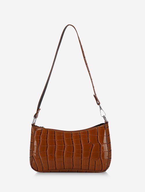 Sac à Bandoulière Gaufré - Brun 