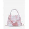 Sac à Main Enveloppé Motif Teinté avec Chaîne - Rose 