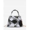 Sac à Main Enveloppé Motif Teinté avec Chaîne - Noir 