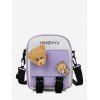 Sac à Bandoulière Animal Dessin Animé en Couleur Contrastée - Mauve 