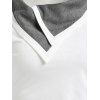 T-shirt Sanglé en Blocs de Couleurs avec Bouton - Blanc XXL