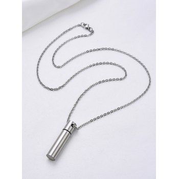 

Opening Cylinder Pendant Stainless Steel Necklace, Silver