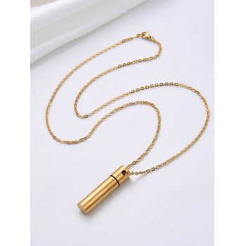 

Opening Cylinder Pendant Stainless Steel Necklace, Golden