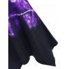 Lace Insert Flower Tie Dye Handkerchief T Shirt - PURPLE XXXL