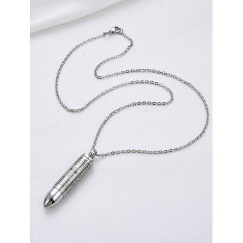 

Stainless Steel Bullet Cross Prayer Pendant Necklace, Silver