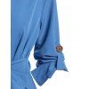 Robe de Jupe Haute Basse Tricotée Nouée - Bleu L