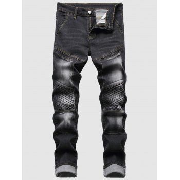 Thigh Pockets Stitching Jeans dresslily imagine noua 2022