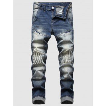 

Faded Wash Thigh Pockets Jeans, Blue