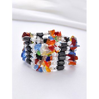 

Faux Pearl Magnetic Stones Wrap Bracelet, Multicolor a
