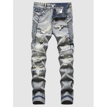 

Destroy Wash Faded Wash Jeans, Light gray
