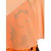 Robe Trapèze à Imprimé Cape D'Halloween Chauve-souris à Double Bretelle - Orange Foncé S