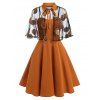 Robe Cape D'Halloween Citrouille en Dentelle à Paillettes - Orange Foncé M