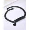 Bracelet Charmant Chaîne Cœur en Acier Inoxydable - Noir 
