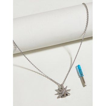 Stainless Steel Maple Charm Opening Necklace dresslily imagine noua 2022