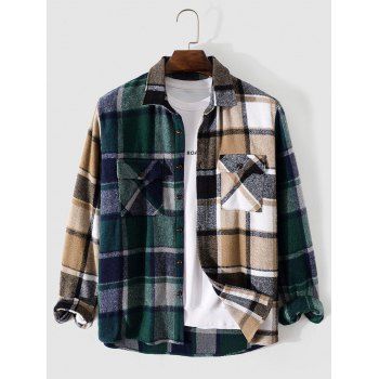

Plaid Print Flannel Shirt, Coffee
