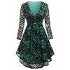 Robe Mi-Longue en Dentelle de Grande Taille à Col Plongeant - Noir 5X