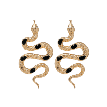 Winding Snake Drop Glazed Stud Earrings