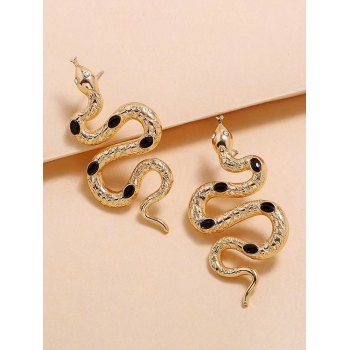 

Winding Snake Drop Glazed Stud Earrings, Golden