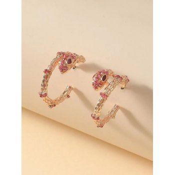 

Diamante Carved Snake Stud Earrings, Golden