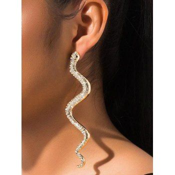 

Winding Snake Diamante Stud Earrings, Golden