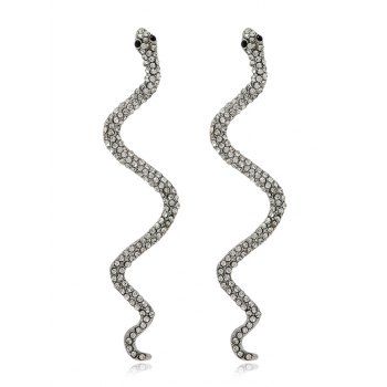 

Winding Snake Diamante Stud Earrings, Silver