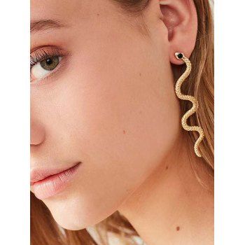 

Winding Snake Shape Carved Stud Earrings, Golden