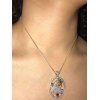 Hollow Dragon Oval Diamante Charm Necklace - GOLDEN 