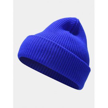 

Turn-up Cuff Ribbed Knitted Hat, Blue