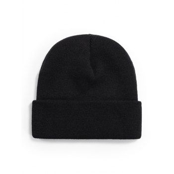 

Winter Turn Up Cuff Knitted Hat, Black