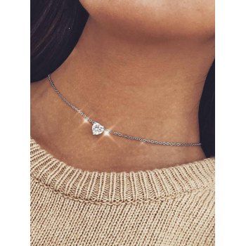 Heart Shape Zircon Chain Necklace