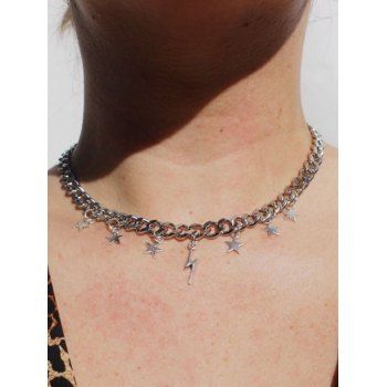 Stars Lightning Charm Thick Chain Necklace