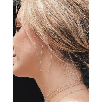 

Rectangle Minimalist Hoop Earrings, Silver