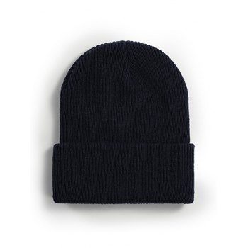 

Winter Solid Ribbed Knitted Beanie, Black