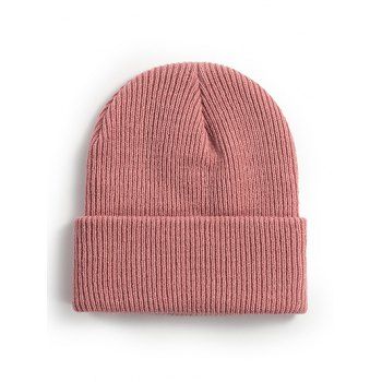 

Winter Solid Ribbed Knitted Beanie, Pink