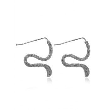 

Carved Winding Snake Shape Stud Earrings, Silver