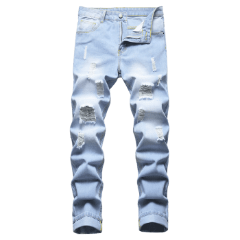 Buy Distressed Destroy Wash Stitching Jeans. Picture