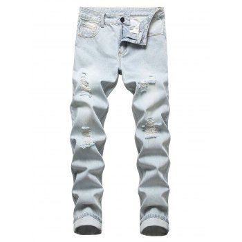 

Destroy Wash Light Wash Jeans, Light blue