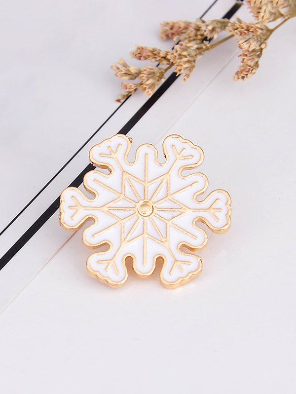 Christmas Snowflake Brooch - MILK WHITE 
