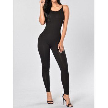 DressLily Women's Cami Backless Unitard Jumpsuit (Black)