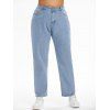 Plus Size Light Wash Tapered Jeans - LIGHT BLUE 4XL