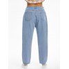 Plus Size Light Wash Tapered Jeans - LIGHT BLUE 4XL
