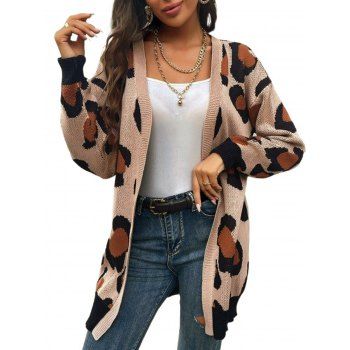 

Leopard Open Front Longline Cardigan, Coffee